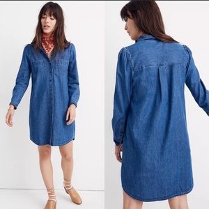 Madewell puff sleeve denim dress- Harris Wash